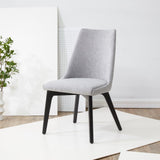 Safavieh Sandralynn Linen Dining Chair Grey / Black Wood / Fabric / Foam SFV5059B