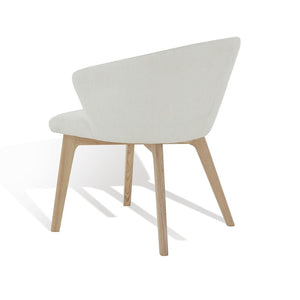 Safavieh Wynonna Linen Dining Chair Ivory / Natural  Wood / Fabric / Foam SFV5060A