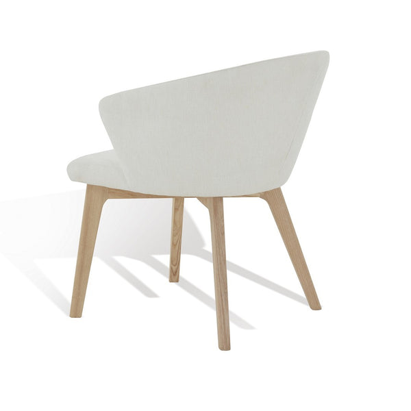 Safavieh Wynonna Linen Dining Chair Ivory / Natural  Wood / Fabric / Foam SFV5060A