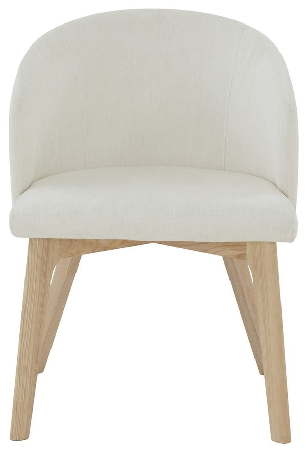 Safavieh Wynonna Linen Dining Chair Ivory / Natural  Wood / Fabric / Foam SFV5060A