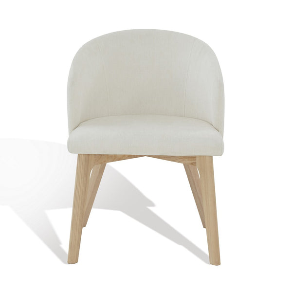 Safavieh Wynonna Linen Dining Chair Ivory / Natural  Wood / Fabric / Foam SFV5060A