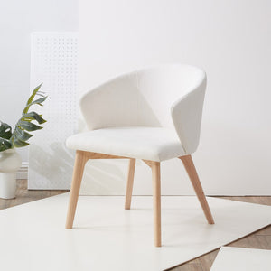 Safavieh Wynonna Linen Dining Chair Ivory / Natural  Wood / Fabric / Foam SFV5060A