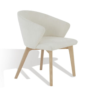 Safavieh Wynonna Linen Dining Chair Ivory / Natural  Wood / Fabric / Foam SFV5060A