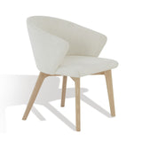 Safavieh Wynonna Linen Dining Chair Ivory / Natural  Wood / Fabric / Foam SFV5060A