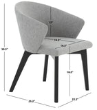 Safavieh Wynonna Linen Dining Chair Grey / Black Wood / Fabric / Foam SFV5060B
