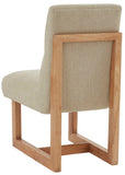 Safavieh Fayette Wood Frame Dining Chair Beige / Light Brown Wood / Fabric / Foam SFV5064A