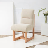 Safavieh Fayette Wood Frame Dining Chair Beige / Light Brown Wood / Fabric / Foam SFV5064A