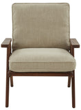 Safavieh Calita Scandinavian Accent Chair Beige / Light Brown Wood / Fabric / Foam SFV5066A