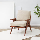 Safavieh Calita Scandinavian Accent Chair Beige / Light Brown Wood / Fabric / Foam SFV5066A