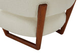 Safavieh Jasmina Boucle And Wooden Legs Accent Chair Ivory / Brown Wood / Fabric / Foam SFV5067A