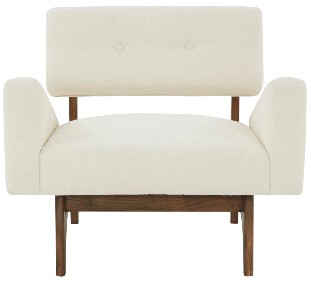 Safavieh Davidson Scandinavian Accent Chair Ivory / Dark Brown Wood / Fabric / Foam SFV5068A