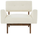 Safavieh Davidson Scandinavian Accent Chair Ivory / Dark Brown Wood / Fabric / Foam SFV5068A