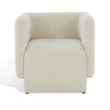 Safavieh Nene Boucle Barrel Back Chair Cream Wood / Fabric / Foam SFV5073A
