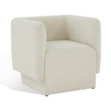 Safavieh Nene Boucle Barrel Back Chair Cream Wood / Fabric / Foam SFV5073A
