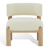 Safavieh Rosabryna Faux Shearling Accent Chair Ivory / Natural Wood / Fabric / Foam SFV5074A