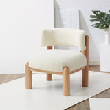 Safavieh Rosabryna Faux Shearling Accent Chair Ivory / Natural Wood / Fabric / Foam SFV5074A