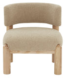 Safavieh Rosabryna Faux Shearling Accent Chair Light Brown / Natural Wood / Fabric / Foam SFV5074B