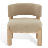 Safavieh Rosabryna Faux Shearling Accent Chair Light Brown / Natural Wood / Fabric / Foam SFV5074B