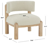 Safavieh Rosabryna Boucle Accent Chair Cream / Natural Wood / Fabric / Foam SFV5074C
