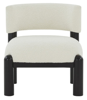 Safavieh Rosabryna Boucle Accent Chair Ivory / Black Wood / Fabric / Foam SFV5074D