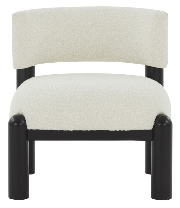 Safavieh Rosabryna Boucle Accent Chair Ivory / Black Wood / Fabric / Foam SFV5074D