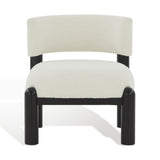 Safavieh Rosabryna Boucle Accent Chair Ivory / Black Wood / Fabric / Foam SFV5074D