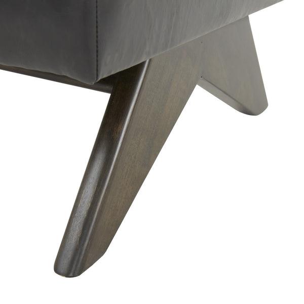 Safavieh Deasha Vegan Leather Accent Chair Black / Walnut Wood / Fabric / Foam SFV5075A