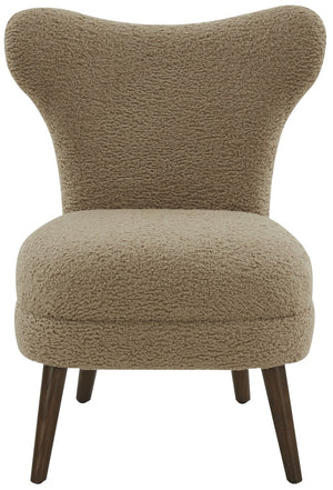 Safavieh Brandietta Faux Shearling Accent Chair Light Brown / Walnut Wood / Fabric / Foam SFV5076A