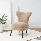 Safavieh Brandietta Faux Shearling Accent Chair Light Brown / Walnut Wood / Fabric / Foam SFV5076A