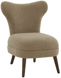 Safavieh Brandietta Faux Shearling Accent Chair Light Brown / Walnut Wood / Fabric / Foam SFV5076A