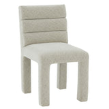 Safavieh Pietro Channel Tufted Dining Chair Taupe SFV5081A