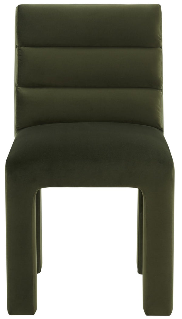 Safavieh Pietro Channel Tufted Dining Chair Forest Green SFV5081D