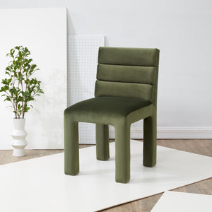 Safavieh Pietro Channel Tufted Dining Chair Forest Green SFV5081D