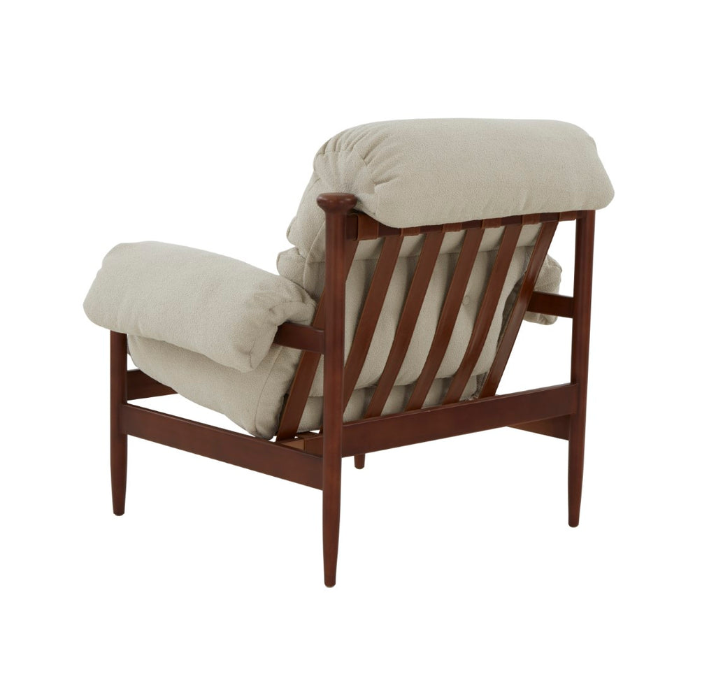 Safavieh Blakeson Wood Frame Accent Chair Taupe / Dark Brown Wood / Fabric / Foam SFV5083A