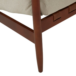 Safavieh Blakeson Wood Frame Accent Chair Taupe / Dark Brown Wood / Fabric / Foam SFV5083A