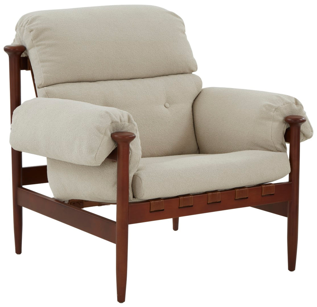 Safavieh Blakeson Wood Frame Accent Chair Taupe / Dark Brown Wood / Fabric / Foam SFV5083A