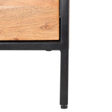 Safavieh Angelice Sliding Door Media Unit in Light Walnut, Black SFV5744A