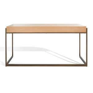 Safavieh Genevieve 3-Drawer Writing Desk Walnut / Antique Brass Wood / Stainless Steel SFV6008C