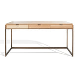 Safavieh Genevieve 3-Drawer Writing Desk Walnut / Antique Brass Wood / Stainless Steel SFV6008C