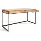 Safavieh Genevieve 3-Drawer Writing Desk Walnut / Antique Brass Wood / Stainless Steel SFV6008C