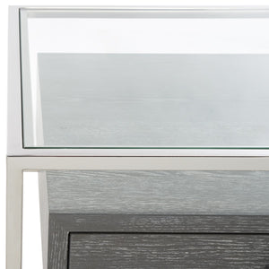Safavieh Caelan Glass Side Table Light Grey SFV6020C