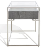 Safavieh Caelan Glass Side Table Light Grey SFV6020C