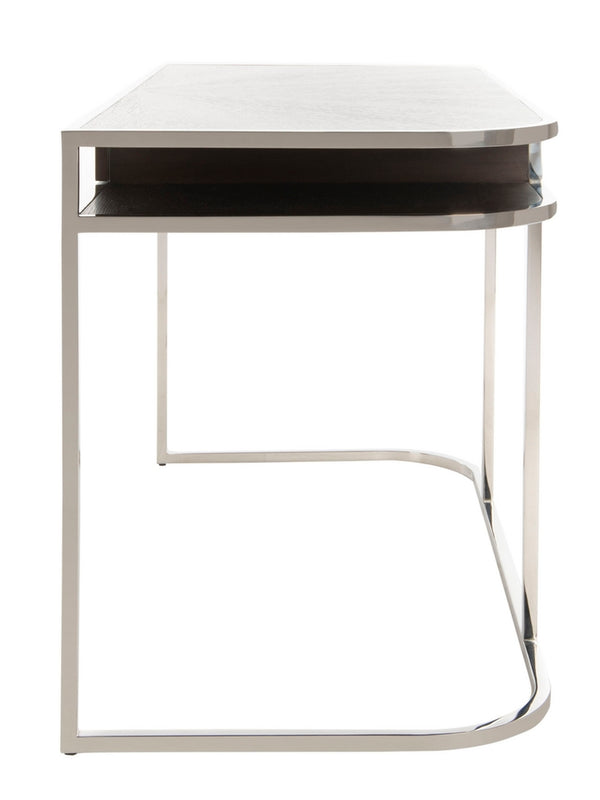 Julian Desk - Sleek Espresso Oak & Steel Contemporary Home Office Furniture with Soft Closing Drawers