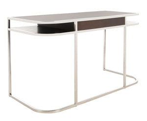 Julian Desk - Sleek Espresso Oak & Steel Contemporary Home Office Furniture with Soft Closing Drawers