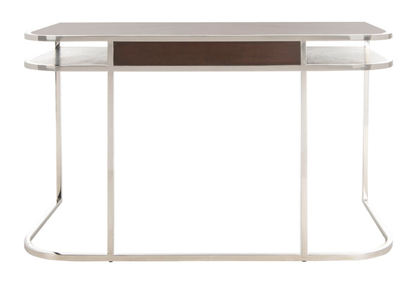 Julian Desk - Sleek Espresso Oak & Steel Contemporary Home Office Furniture with Soft Closing Drawers