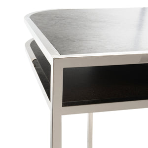 Julian Desk - Sleek Espresso Oak & Steel Contemporary Home Office Furniture with Soft Closing Drawers