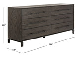 Simmons 6 Drawer Wood Dresser - Commercial Grade