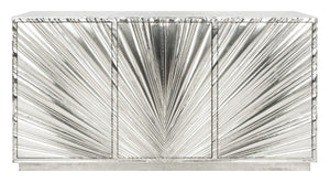 Sylas Contemporary Sunburst 3-Door Sideboard - Chic Silver Buffet with Elegant Storage Solutions