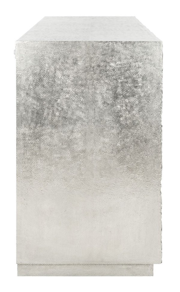 Sylas Contemporary Sunburst 3-Door Sideboard - Chic Silver Buffet with Elegant Storage Solutions