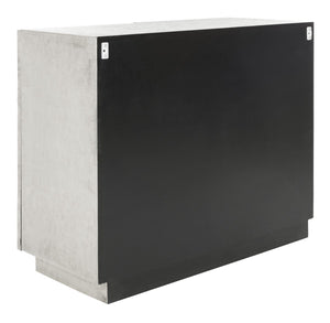 Sylas Silver Sunburst 2-Door Chest - Elegant Storage Solution for Living & Dining Room Decor